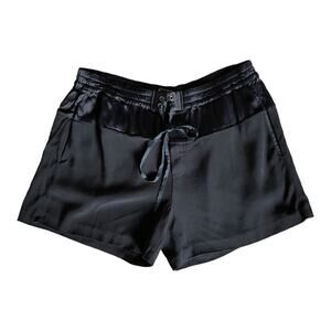 Vince Silky Tie Front Boxer Lounge Black Shorts Medium